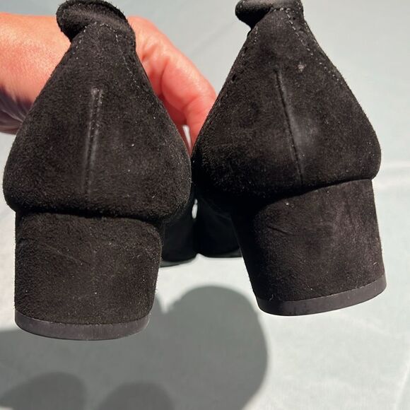Massimo Baldi Suede Block Heels Black Size 10B.  B56 - Picture 6 of 13